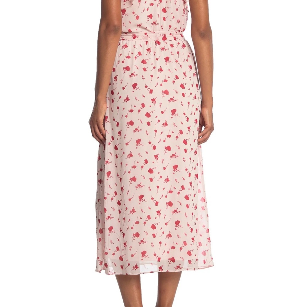 Lush Floral Print Waist Tie Ruffle Back Midi Dress - Picture 2 of 6